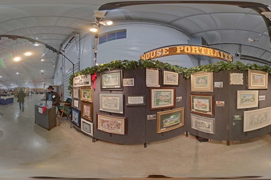 VR360 of Joe Sebes and his House Portraits set up at the German Christmas Market Art Show in Sussex County, NJ