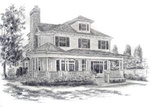 Pencil Sketch House Portrait