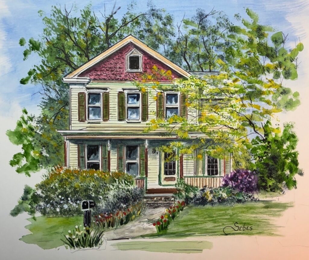 Watercolor house portrait Watercolor house portrait